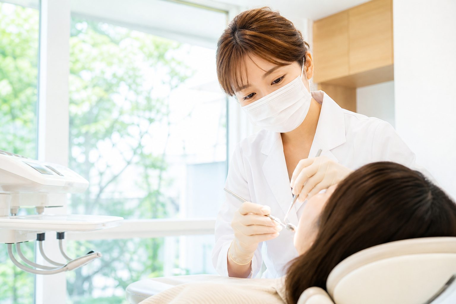 患者さんの状態を確認しながら、丁寧に診療を進める様子